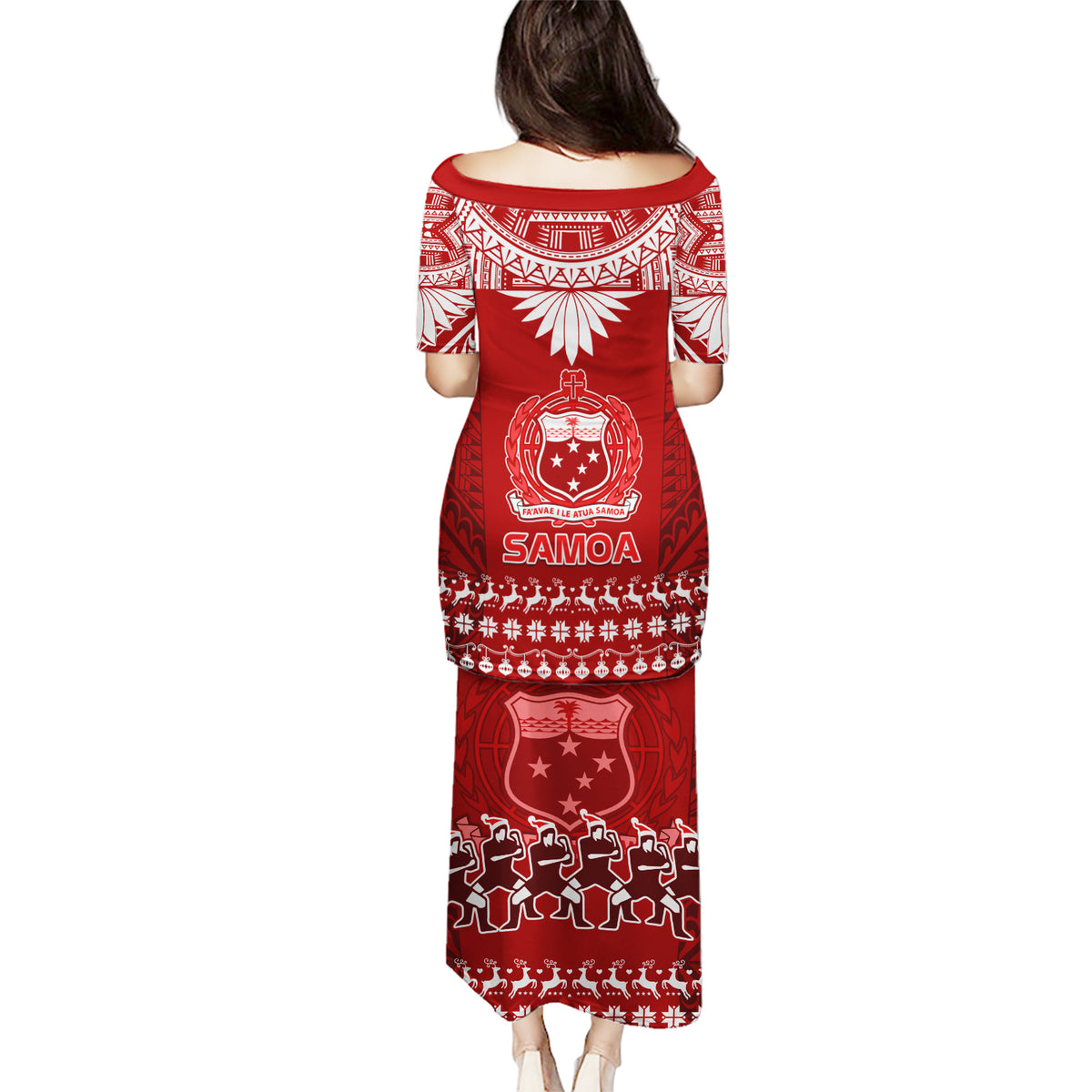 Toa Samoa Christmas Puletasi Samoa Siva Tau Manuia Le Kerisimasi Red Vibe - Wonder Print Shop