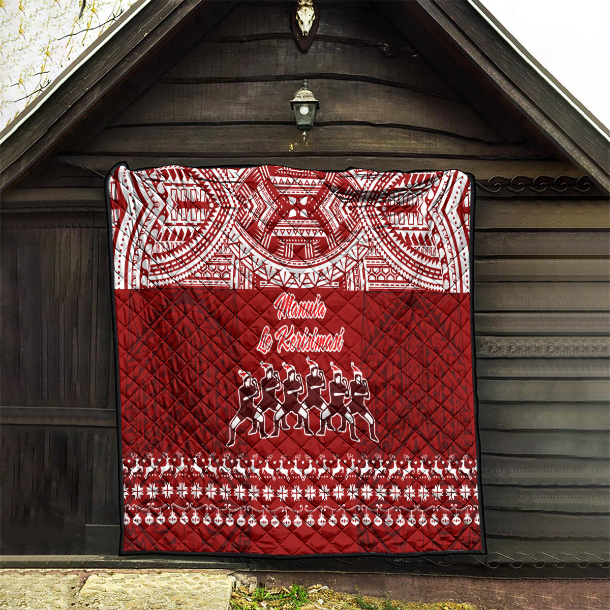 Toa Samoa Christmas Quilt Samoa Siva Tau Manuia Le Kerisimasi Red Vibe - Wonder Print Shop
