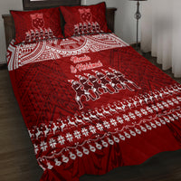 Toa Samoa Christmas Quilt Bed Set Samoa Siva Tau Manuia Le Kerisimasi Red Vibe - Wonder Print Shop