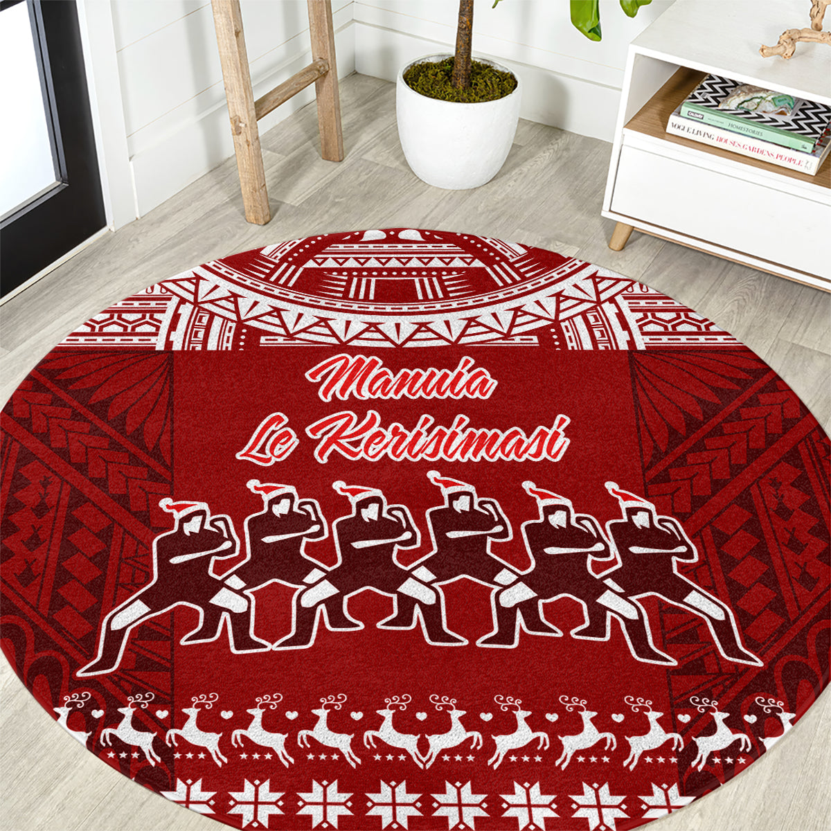 toa-samoa-christmas-round-carpet-samoa-siva-tau-manuia-le-kerisimasi-red-vibe