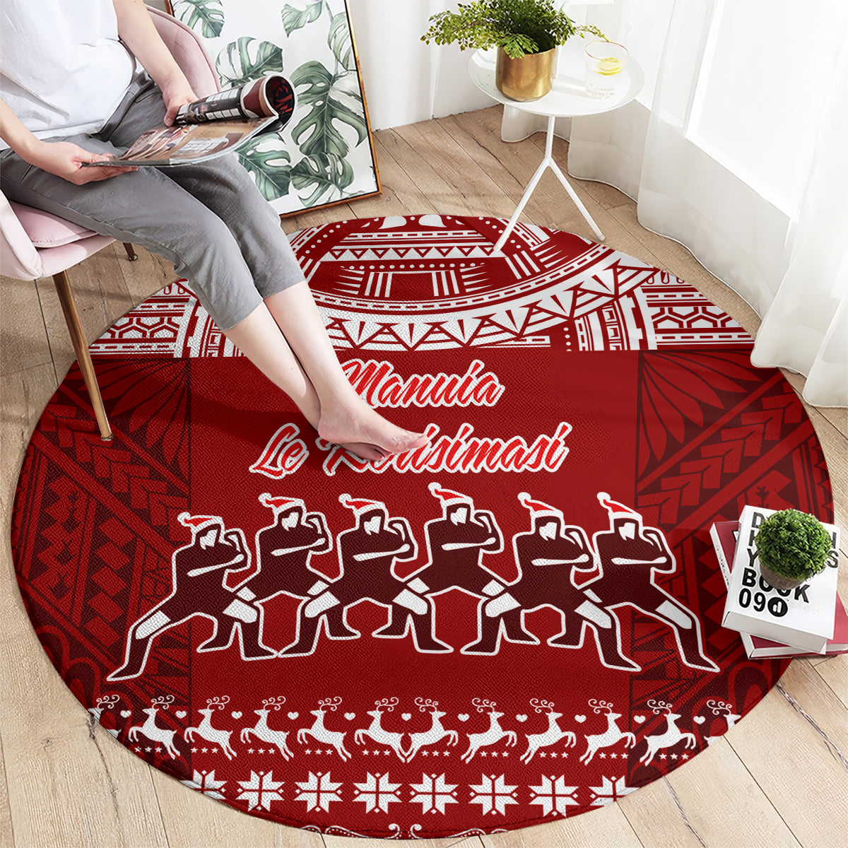 toa-samoa-christmas-round-carpet-samoa-siva-tau-manuia-le-kerisimasi-red-vibe