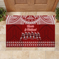 Toa Samoa Christmas Rubber Doormat Samoa Siva Tau Manuia Le Kerisimasi Red Vibe - Wonder Print Shop