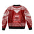 Toa Samoa Christmas Sleeve Zip Bomber Jacket Samoa Siva Tau Manuia Le Kerisimasi Red Vibe - Wonder Print Shop