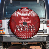 Toa Samoa Christmas Spare Tire Cover Samoa Siva Tau Manuia Le Kerisimasi Red Vibe - Wonder Print Shop