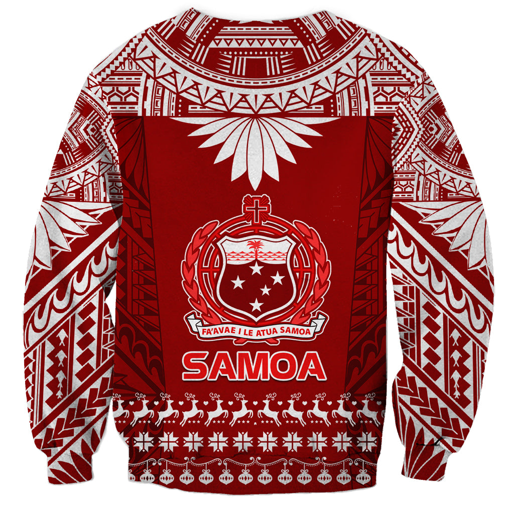 Toa Samoa Christmas Sweatshirt Samoa Siva Tau Manuia Le Kerisimasi Red Vibe - Wonder Print Shop