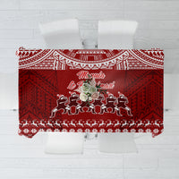Toa Samoa Christmas Tablecloth Samoa Siva Tau Manuia Le Kerisimasi Red Vibe - Wonder Print Shop