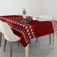 Toa Samoa Christmas Tablecloth Samoa Siva Tau Manuia Le Kerisimasi Red Vibe - Wonder Print Shop