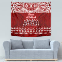 Toa Samoa Christmas Tapestry Samoa Siva Tau Manuia Le Kerisimasi Red Vibe - Wonder Print Shop