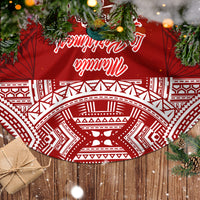 Toa Samoa Christmas Tree Skirt Samoa Siva Tau Manuia Le Kerisimasi Red Vibe - Wonder Print Shop