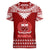 Toa Samoa Christmas Women V Neck T Shirt Samoa Siva Tau Manuia Le Kerisimasi Red Vibe - Wonder Print Shop
