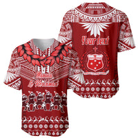 Personalised Toa Samoa Christmas Baseball Jersey Samoa Siva Tau Manuia Le Kerisimasi Red Vibe LT9 - Wonder Print Shop