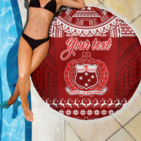 Personalised Toa Samoa Christmas Beach Blanket Samoa Siva Tau Manuia Le Kerisimasi Red Vibe LT9 - Wonder Print Shop