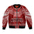 Personalised Toa Samoa Christmas Bomber Jacket Samoa Siva Tau Manuia Le Kerisimasi Red Vibe LT9 - Wonder Print Shop