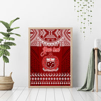 Personalised Toa Samoa Christmas Canvas Wall Art Samoa Siva Tau Manuia Le Kerisimasi Red Vibe LT9 - Wonder Print Shop