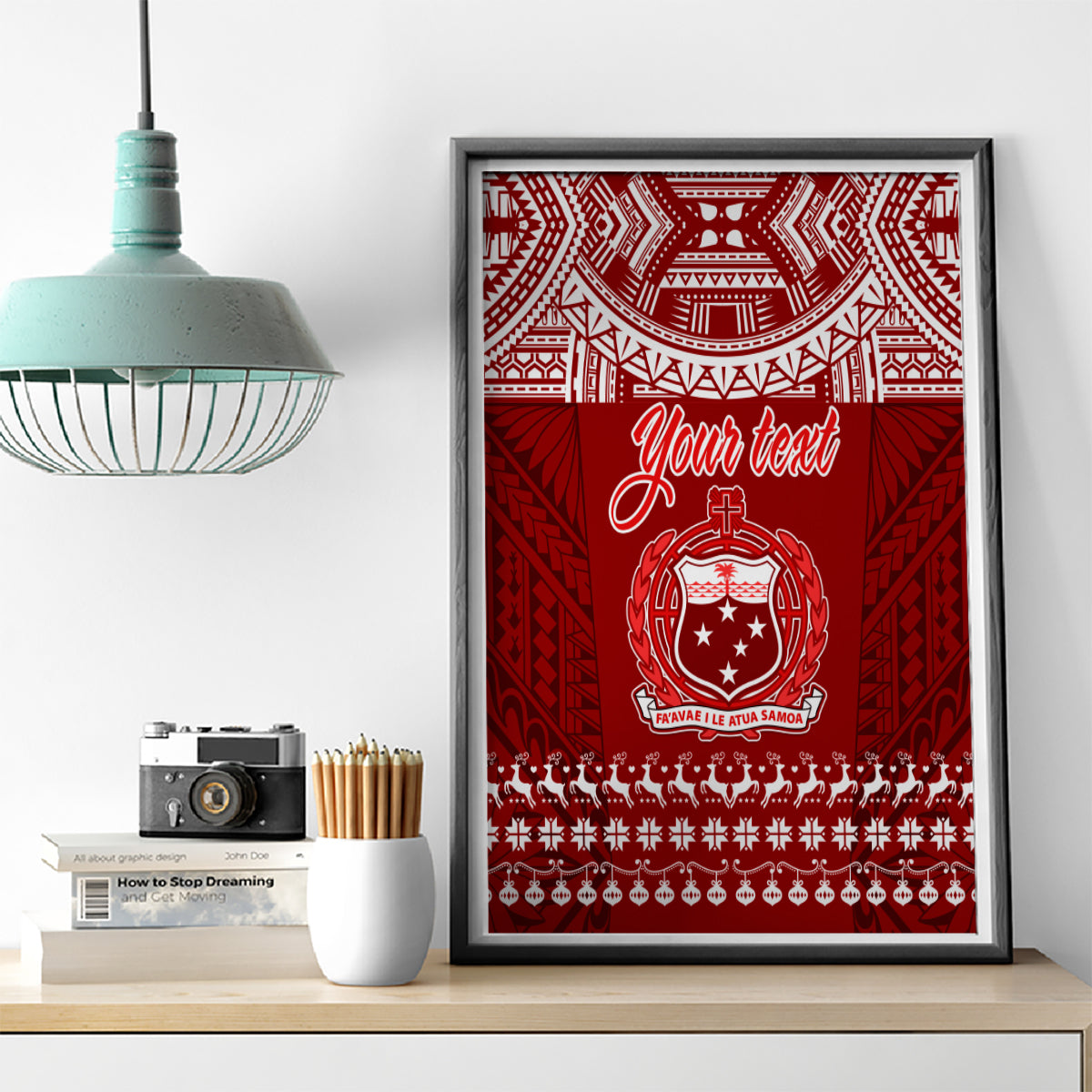 Personalised Toa Samoa Christmas Canvas Wall Art Samoa Siva Tau Manuia Le Kerisimasi Red Vibe LT9 - Wonder Print Shop