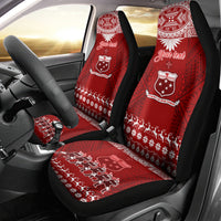 Personalised Toa Samoa Christmas Car Seat Cover Samoa Siva Tau Manuia Le Kerisimasi Red Vibe LT9 - Wonder Print Shop
