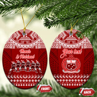 Personalised Toa Samoa Christmas Ceramic Ornament Samoa Siva Tau Manuia Le Kerisimasi Red Vibe LT9 - Wonder Print Shop
