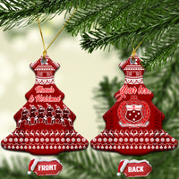 Personalised Toa Samoa Christmas Ceramic Ornament Samoa Siva Tau Manuia Le Kerisimasi Red Vibe LT9 - Wonder Print Shop