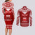 Personalised Toa Samoa Christmas Couples Matching Long Sleeve Bodycon Dress and Long Sleeve Button Shirt Samoa Siva Tau Manuia Le Kerisimasi Red Vibe LT9 - Wonder Print Shop