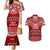 Personalised Toa Samoa Christmas Couples Matching Mermaid Dress and Hawaiian Shirt Samoa Siva Tau Manuia Le Kerisimasi Red Vibe LT9 - Wonder Print Shop