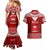 Personalised Toa Samoa Christmas Couples Matching Mermaid Dress and Hawaiian Shirt Samoa Siva Tau Manuia Le Kerisimasi Red Vibe LT9 - Wonder Print Shop