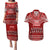 Personalised Toa Samoa Christmas Couples Matching Puletasi Dress and Hawaiian Shirt Samoa Siva Tau Manuia Le Kerisimasi Red Vibe LT9 - Wonder Print Shop