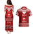 Personalised Toa Samoa Christmas Couples Matching Puletasi Dress and Hawaiian Shirt Samoa Siva Tau Manuia Le Kerisimasi Red Vibe LT9 - Wonder Print Shop