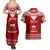 Personalised Toa Samoa Christmas Couples Matching Summer Maxi Dress and Hawaiian Shirt Samoa Siva Tau Manuia Le Kerisimasi Red Vibe LT9 - Wonder Print Shop