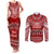 Personalised Toa Samoa Christmas Couples Matching Tank Maxi Dress and Long Sleeve Button Shirt Samoa Siva Tau Manuia Le Kerisimasi Red Vibe LT9 - Wonder Print Shop