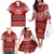 Personalised Toa Samoa Christmas Family Matching Off Shoulder Long Sleeve Dress and Hawaiian Shirt Samoa Siva Tau Manuia Le Kerisimasi Red Vibe - Wonder Print Shop