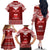 Personalised Toa Samoa Christmas Family Matching Off Shoulder Long Sleeve Dress and Hawaiian Shirt Samoa Siva Tau Manuia Le Kerisimasi Red Vibe - Wonder Print Shop