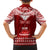 Personalised Toa Samoa Christmas Family Matching Off Shoulder Short Dress and Hawaiian Shirt Samoa Siva Tau Manuia Le Kerisimasi Red Vibe LT9 - Wonder Print Shop