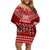 Personalised Toa Samoa Christmas Family Matching Off Shoulder Short Dress and Hawaiian Shirt Samoa Siva Tau Manuia Le Kerisimasi Red Vibe LT9 - Wonder Print Shop