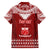 Personalised Toa Samoa Christmas Family Matching Short Sleeve Bodycon Dress and Hawaiian Shirt Samoa Siva Tau Manuia Le Kerisimasi Red Vibe - Wonder Print Shop