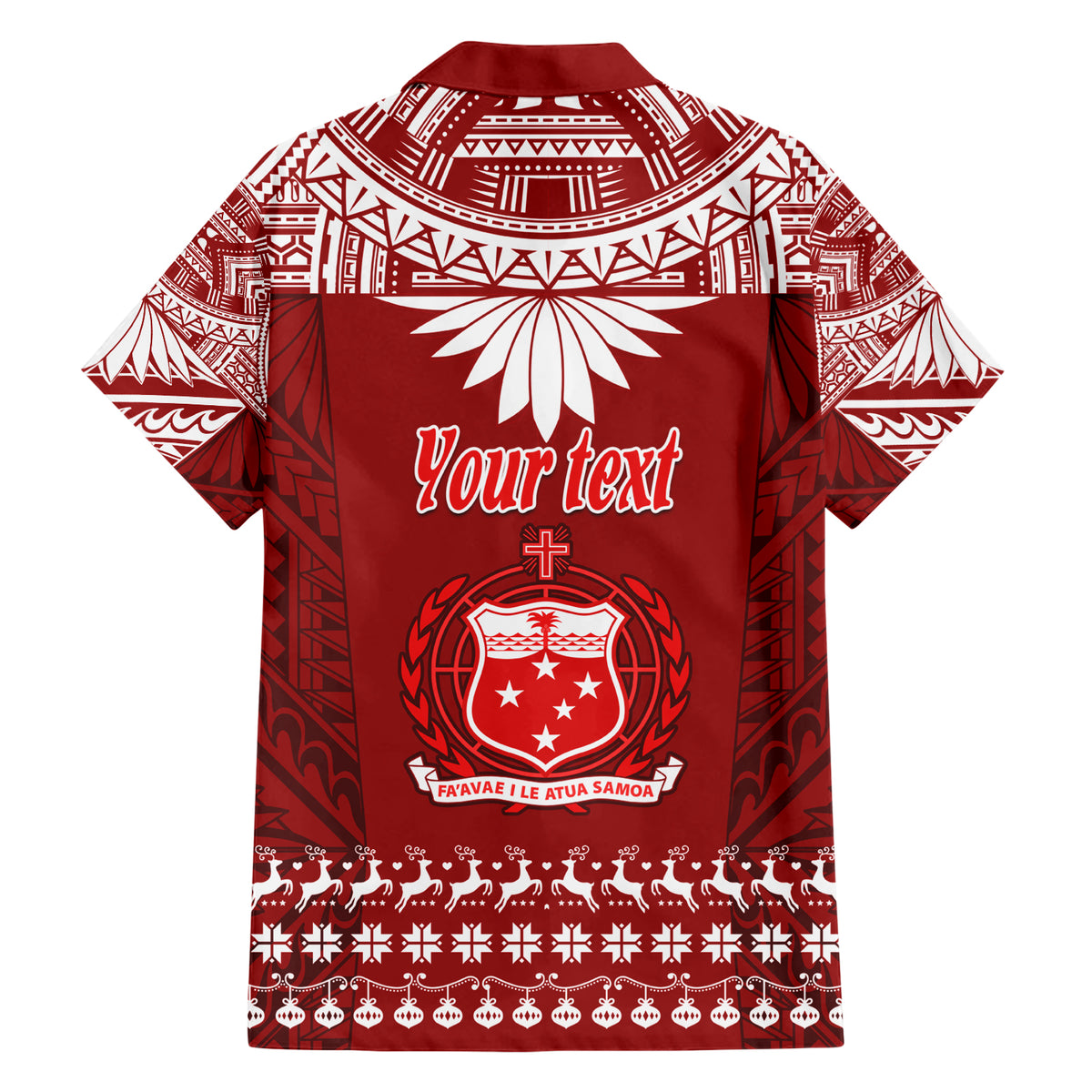 Personalised Toa Samoa Christmas Hawaiian Shirt Samoa Siva Tau Manuia Le Kerisimasi Red Vibe - Wonder Print Shop