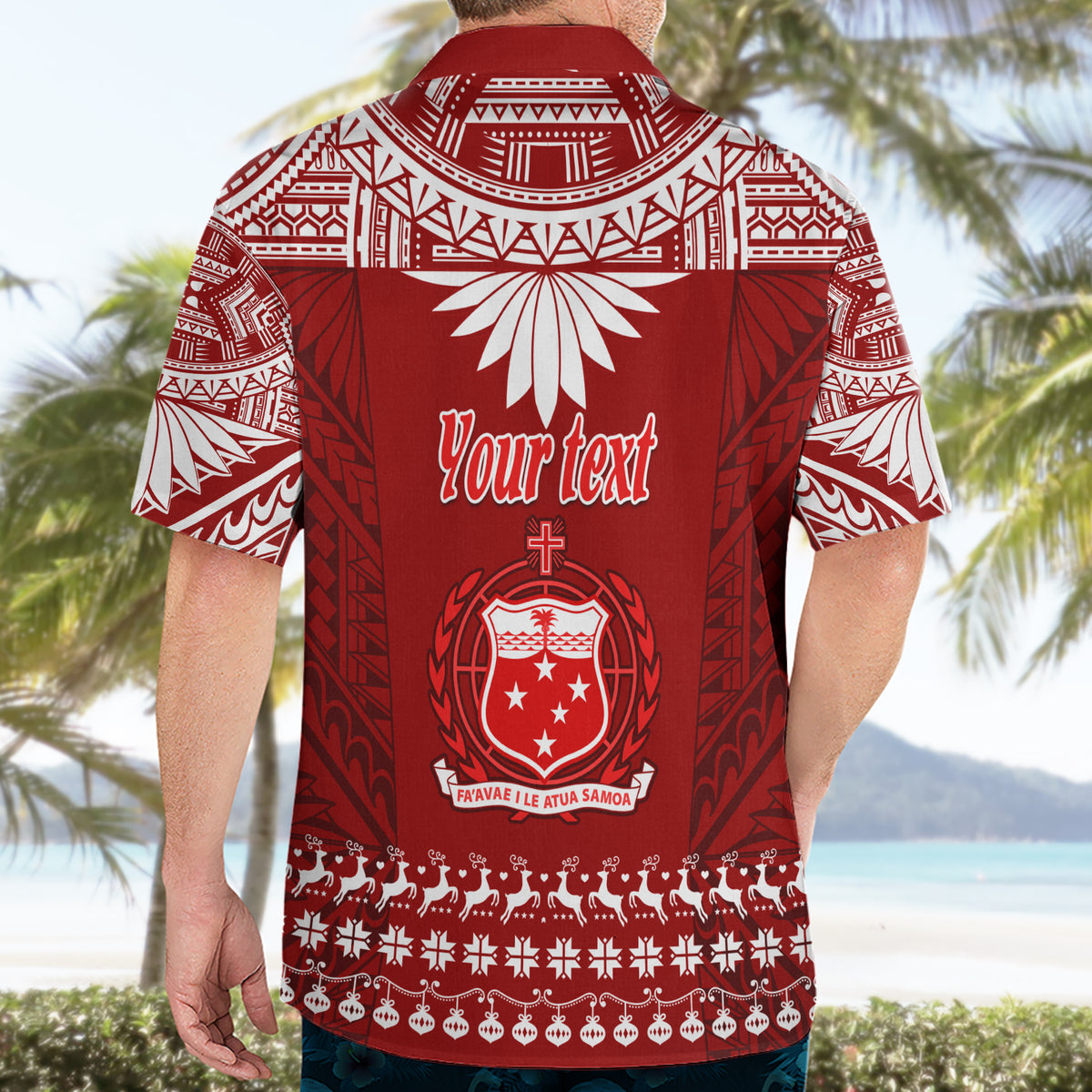 Personalised Toa Samoa Christmas Hawaiian Shirt Samoa Siva Tau Manuia Le Kerisimasi Red Vibe - Wonder Print Shop
