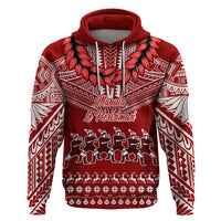Personalised Toa Samoa Christmas Hoodie Samoa Siva Tau Manuia Le Kerisimasi Red Vibe - Wonder Print Shop