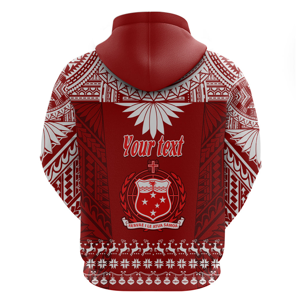 Personalised Toa Samoa Christmas Hoodie Samoa Siva Tau Manuia Le Kerisimasi Red Vibe - Wonder Print Shop
