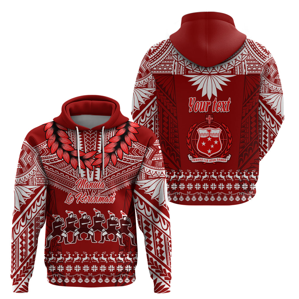 Personalised Toa Samoa Christmas Hoodie Samoa Siva Tau Manuia Le Kerisimasi Red Vibe - Wonder Print Shop
