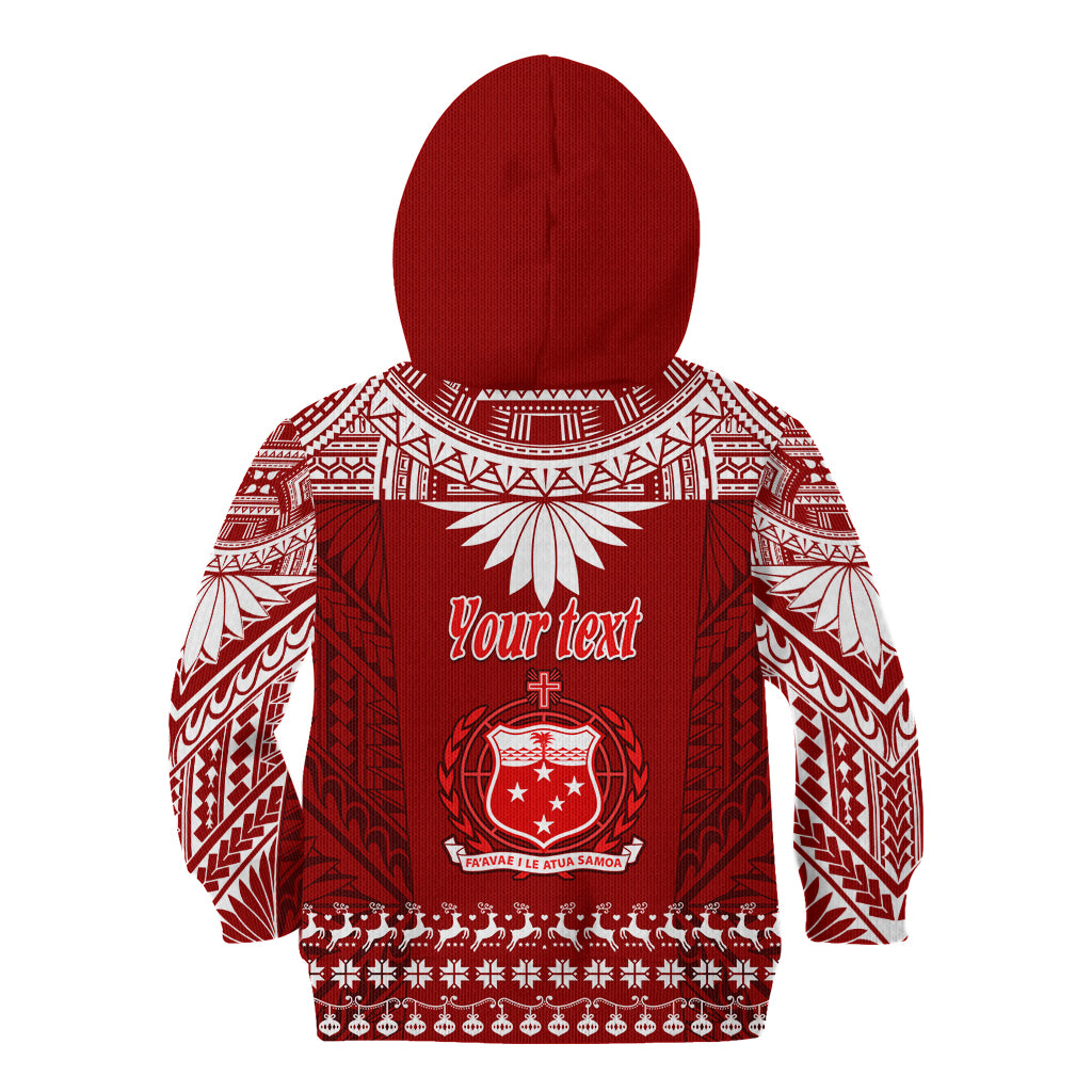 Personalised Toa Samoa Christmas Kid Hoodie Samoa Siva Tau Manuia Le Kerisimasi Red Vibe - Wonder Print Shop