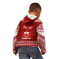 Personalised Toa Samoa Christmas Kid Hoodie Samoa Siva Tau Manuia Le Kerisimasi Red Vibe - Wonder Print Shop