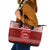 Personalised Toa Samoa Christmas Leather Tote Bag Samoa Siva Tau Manuia Le Kerisimasi Red Vibe - Wonder Print Shop