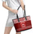 Personalised Toa Samoa Christmas Leather Tote Bag Samoa Siva Tau Manuia Le Kerisimasi Red Vibe - Wonder Print Shop