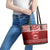 Personalised Toa Samoa Christmas Leather Tote Bag Samoa Siva Tau Manuia Le Kerisimasi Red Vibe - Wonder Print Shop