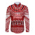 Personalised Toa Samoa Christmas Long Sleeve Button Shirt Samoa Siva Tau Manuia Le Kerisimasi Red Vibe - Wonder Print Shop