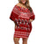Personalised Toa Samoa Christmas Off Shoulder Short Dress Samoa Siva Tau Manuia Le Kerisimasi Red Vibe - Wonder Print Shop
