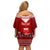 Personalised Toa Samoa Christmas Off Shoulder Short Dress Samoa Siva Tau Manuia Le Kerisimasi Red Vibe - Wonder Print Shop