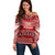 Personalised Toa Samoa Christmas Off Shoulder Sweater Samoa Siva Tau Manuia Le Kerisimasi Red Vibe - Wonder Print Shop