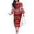 Personalised Toa Samoa Christmas Off The Shoulder Long Sleeve Dress Samoa Siva Tau Manuia Le Kerisimasi Red Vibe - Wonder Print Shop