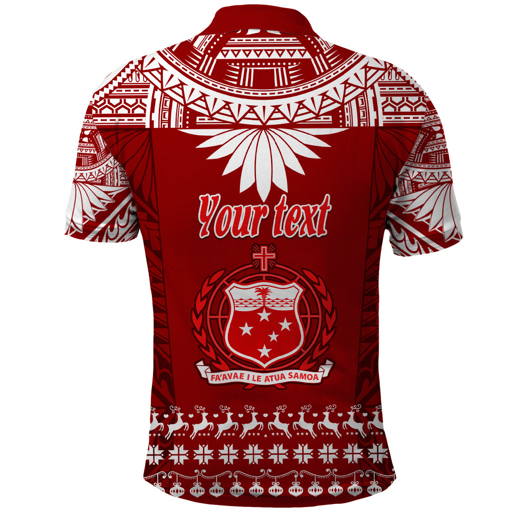 Personalised Toa Samoa Christmas Polo Shirt Samoa Siva Tau Manuia Le Kerisimasi Red Vibe - Wonder Print Shop